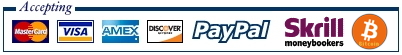 accepting credit cards, PayPal, Direct debit, LEV, Euro and US$